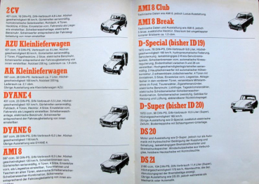 Citroen Modelprogram 1969 " 50 Jahre Citroen" Carbrochure (10333)